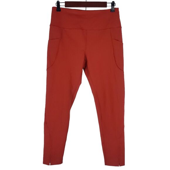 Free People Movement Legging Size L High Rise Deep Side Pockets Ankle Cutouts - Picture 2 of 16